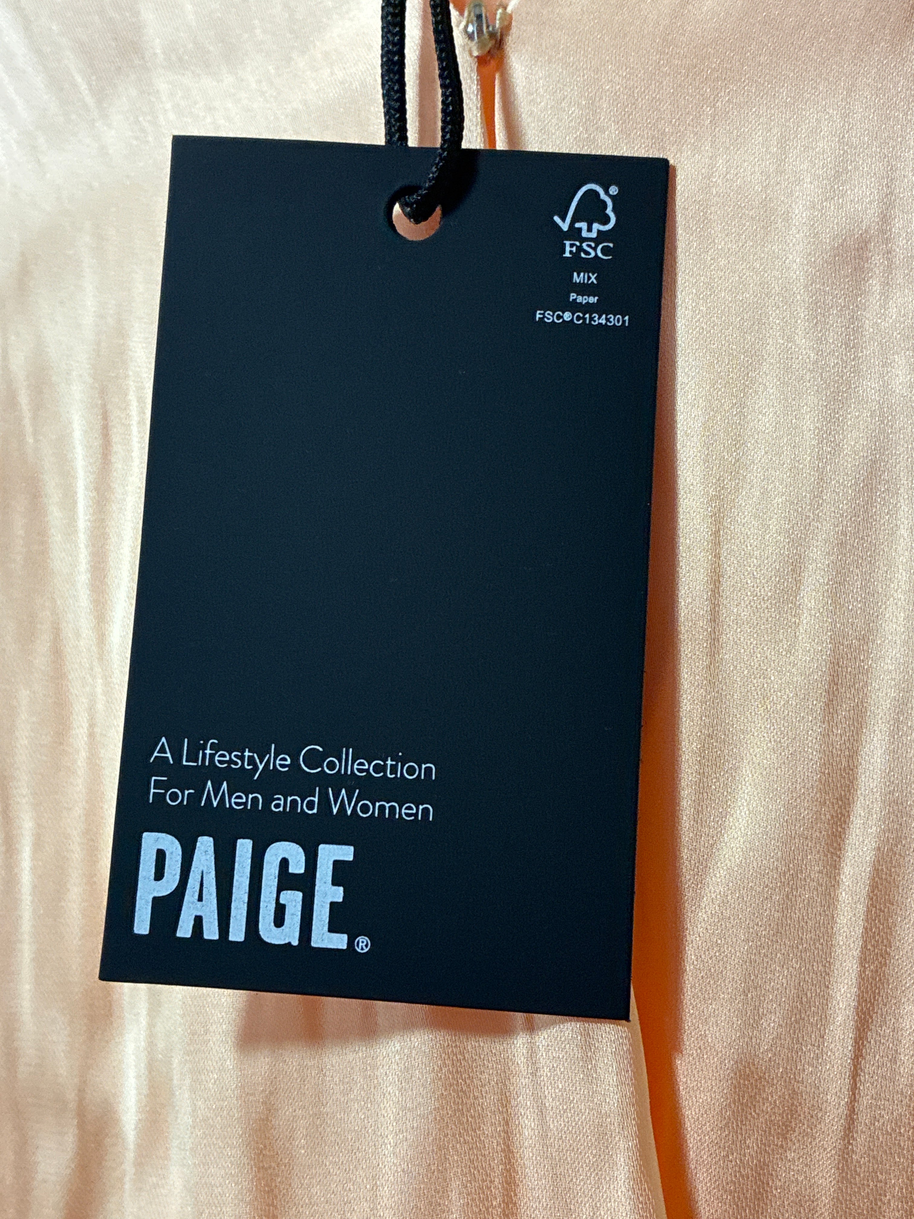 PAIGE Satin Kimono Sleeve Bodysuit | Peach | New With Tags XL