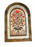 6” x 4” Indian-Inspired Floral Wooden Wall Plaque