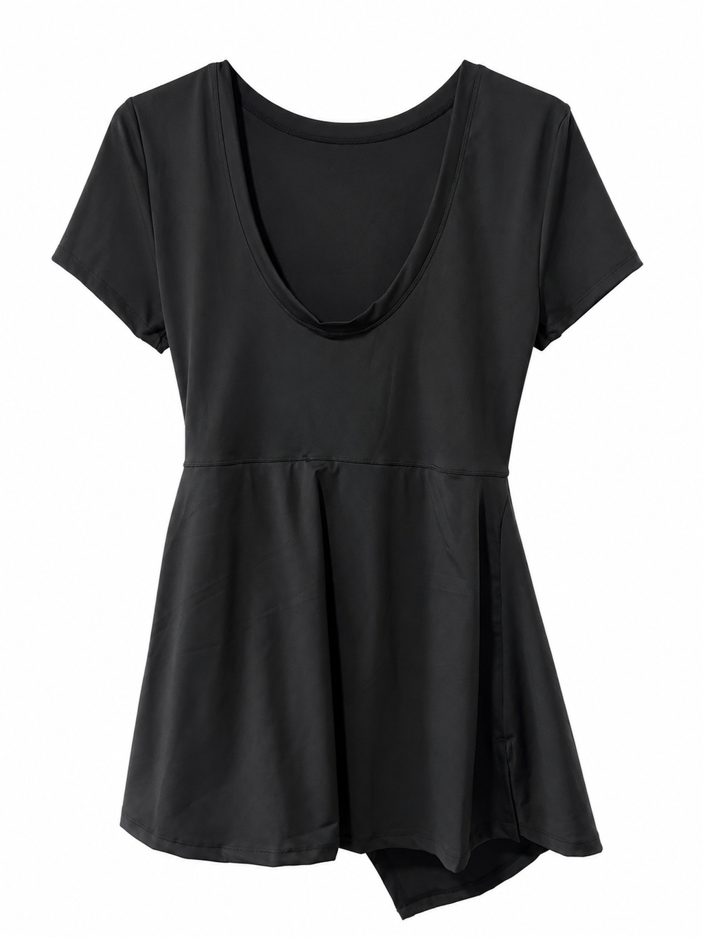 Black Wrap-Style Romper – Size Large