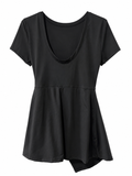 Black Wrap-Style Romper – Size Large