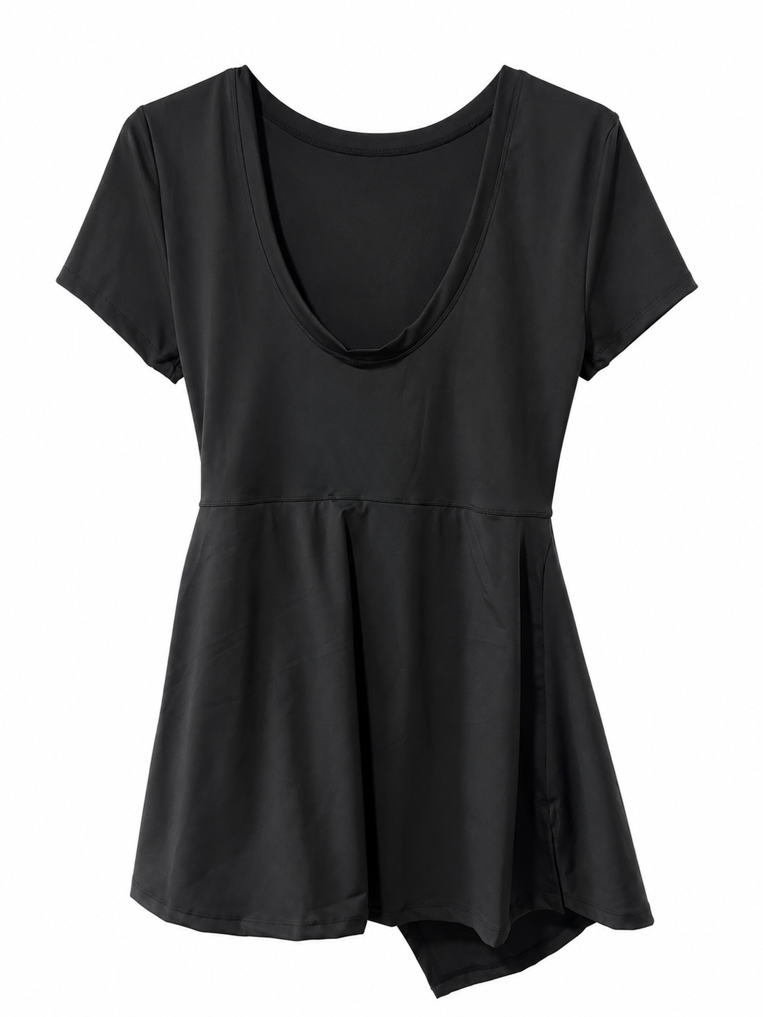 Black Wrap-Style Romper – Size Large