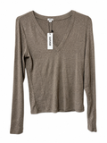 Garage Ribbed V-Neck Long Sleeve Top – Size Large