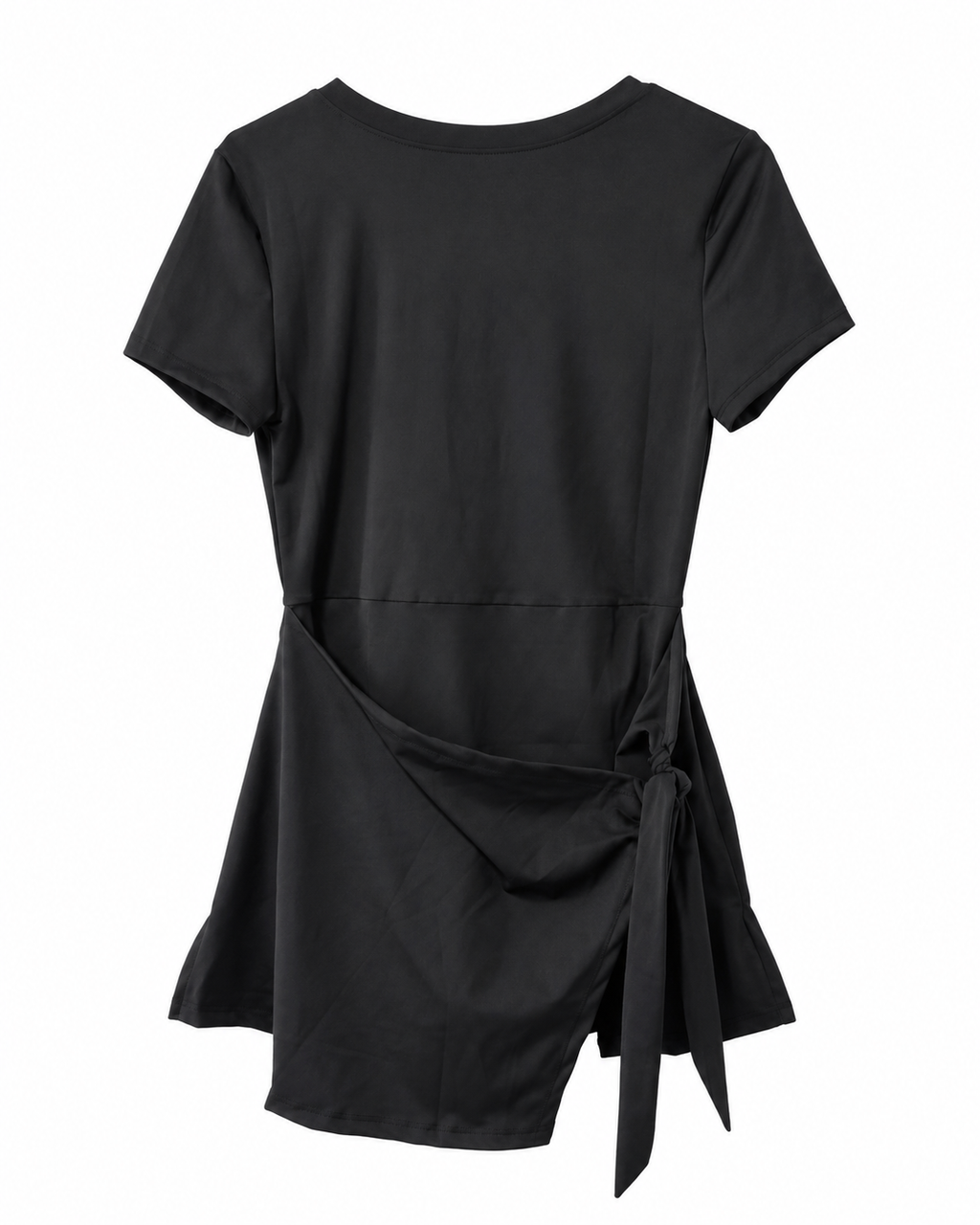 Black Wrap-Style Romper – Size Large