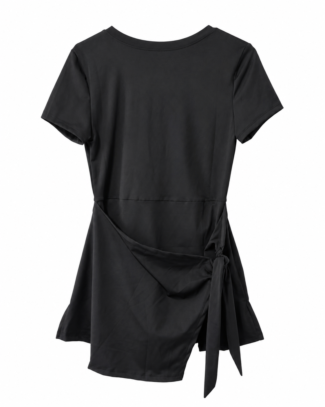 Black Wrap-Style Romper – Size Large