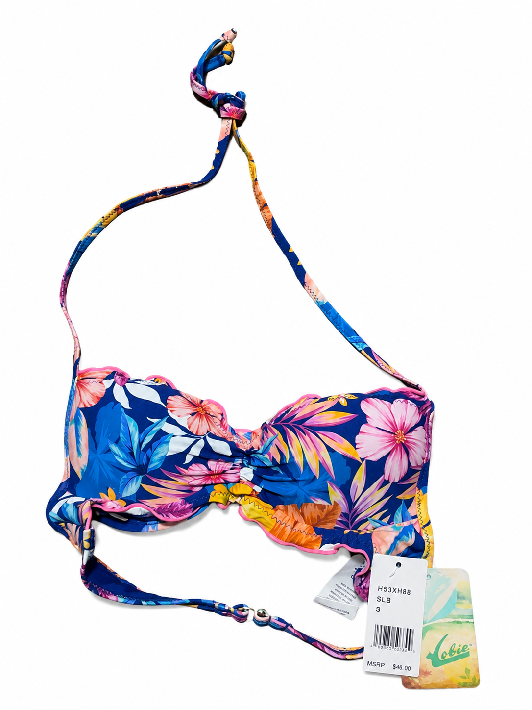 Hobie Push Up Floral Halter Bikini Top | Women’s Small | NWT