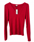 Garage Red V-Neck Long Sleeve Top – Size Medium