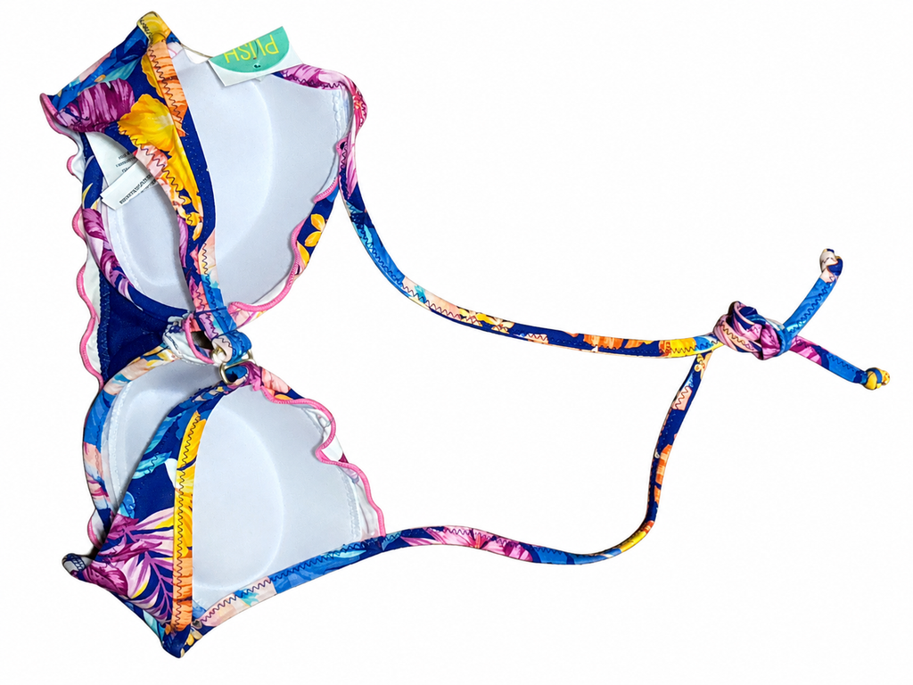Hobie Push Up Floral Halter Bikini Top | Women’s Small | NWT