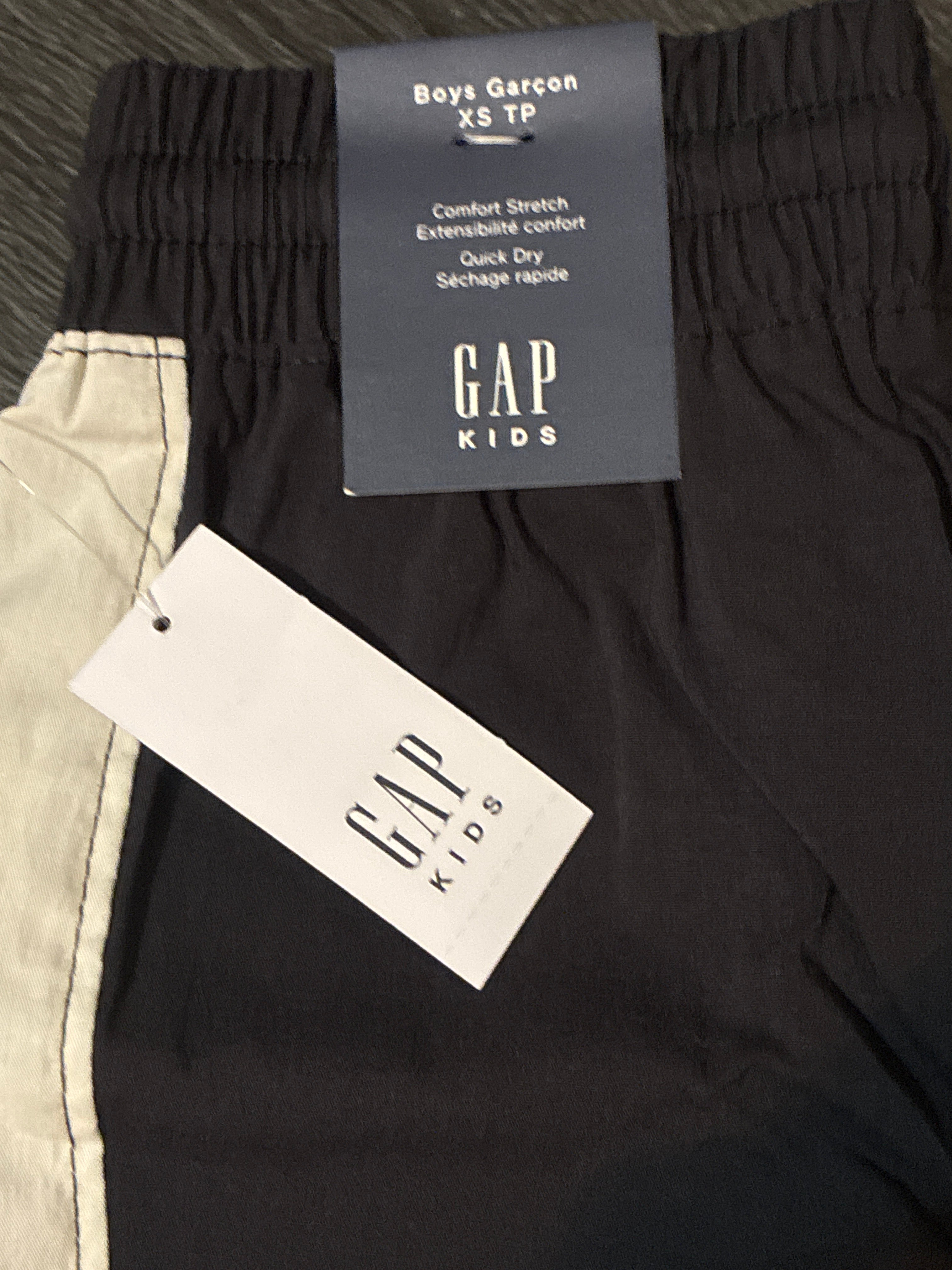 Boys Black Athletic Shorts with White Trim | Size XS (4–5) | New With Tags