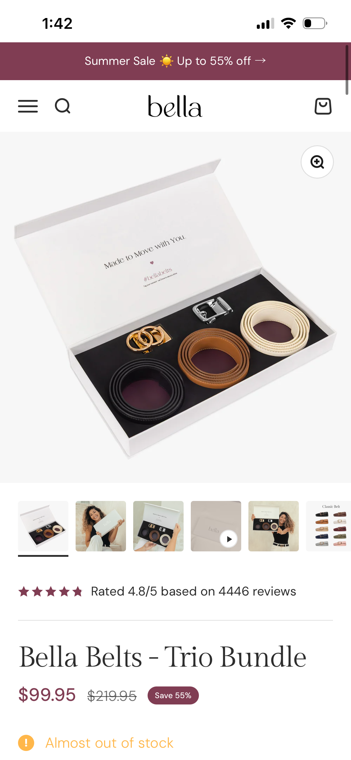 Bella Belts Interchangeable Belt Gift Set – 3 Belts & 2 Buckles